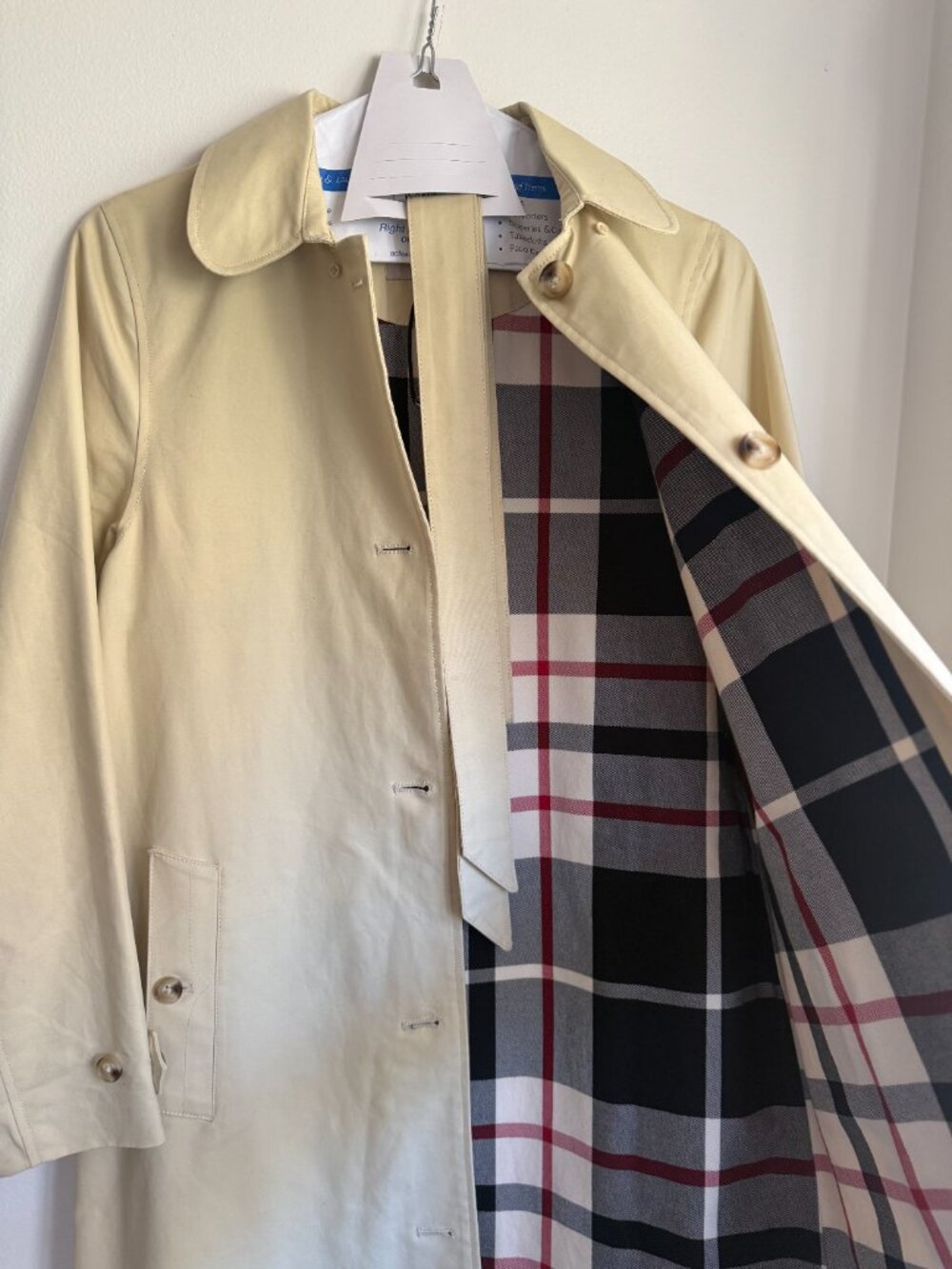 Hunter Beige Trench Coat Sz S Iconic British Heritage Style - Picture 11 of 12